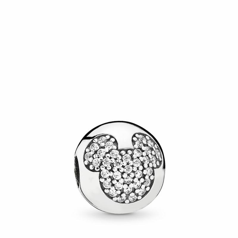 Pandora Australia Disney Mickey Pavé Clip Charm - Sterling Silver | YFWNEM854